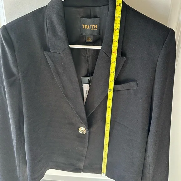 Truth by Republic Black Cropped Blazer with Gold Button - NWT but Minor Flaw - Picture 12 of 13